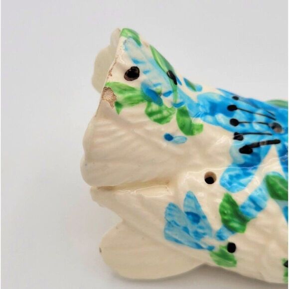 Vintage Sweet Ceramic Floral Dove Bird Potpourri Holder Figurine - Picture 6 of 12